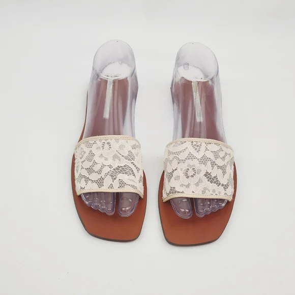 Zara Lace Slip On Slide Sandals - Picture 10 of 10